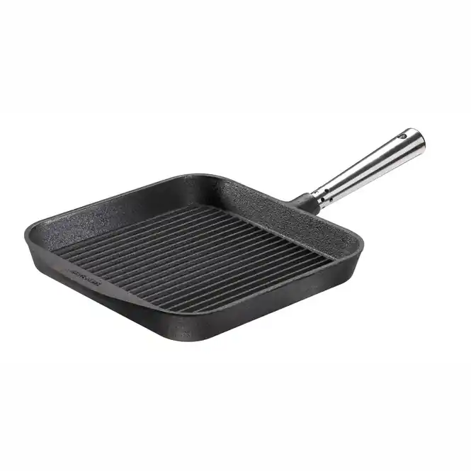 Skeppshult Gietijzer Grillpan RVS Handgreep 25 x 25 cm Alleen Vandaag